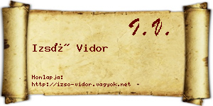 Izsó Vidor névjegykártya